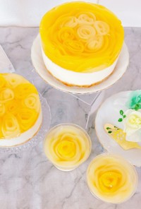 【バター不使用】薔薇のレアチーズケーキ