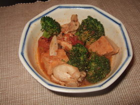 高野豆腐とチキンのトマト煮