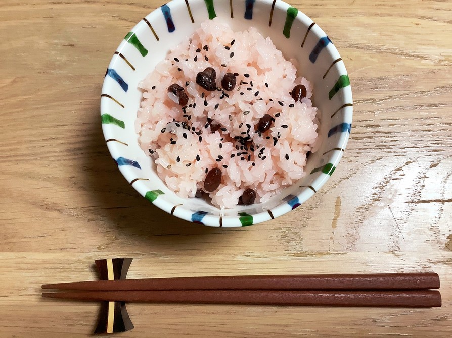 レンジで甘納豆のお赤飯の画像