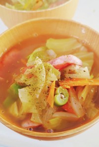 ざっくりレシピ:朝の野菜スープ