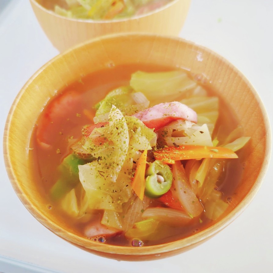 ざっくりレシピ:朝の野菜スープの画像