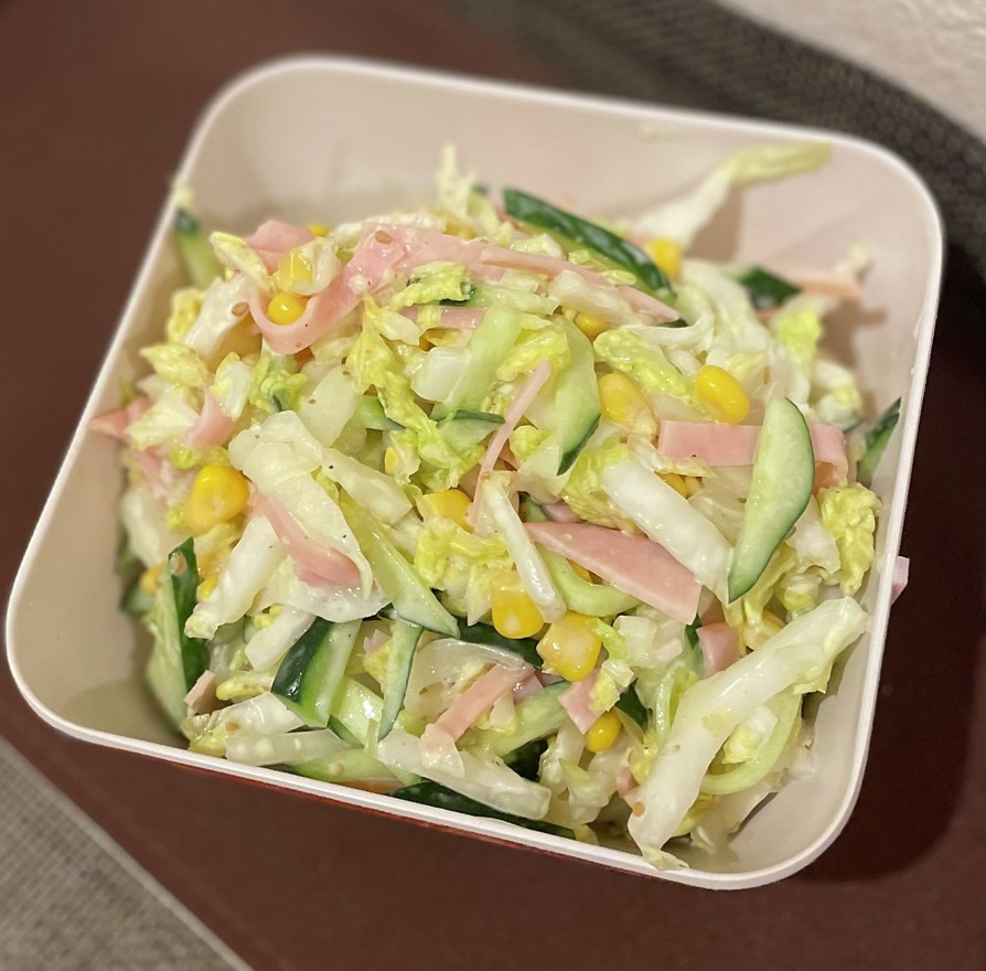 白菜消費レシピ★彩りコールスローサラダの画像