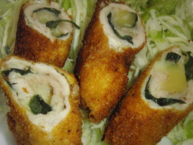 ささみのバジルチーズ揚げ♪
