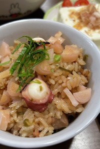新生姜かおる✨塩コンとタコの炊き込みご飯