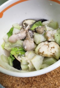 牡蠣と白菜のレンチン蒸し