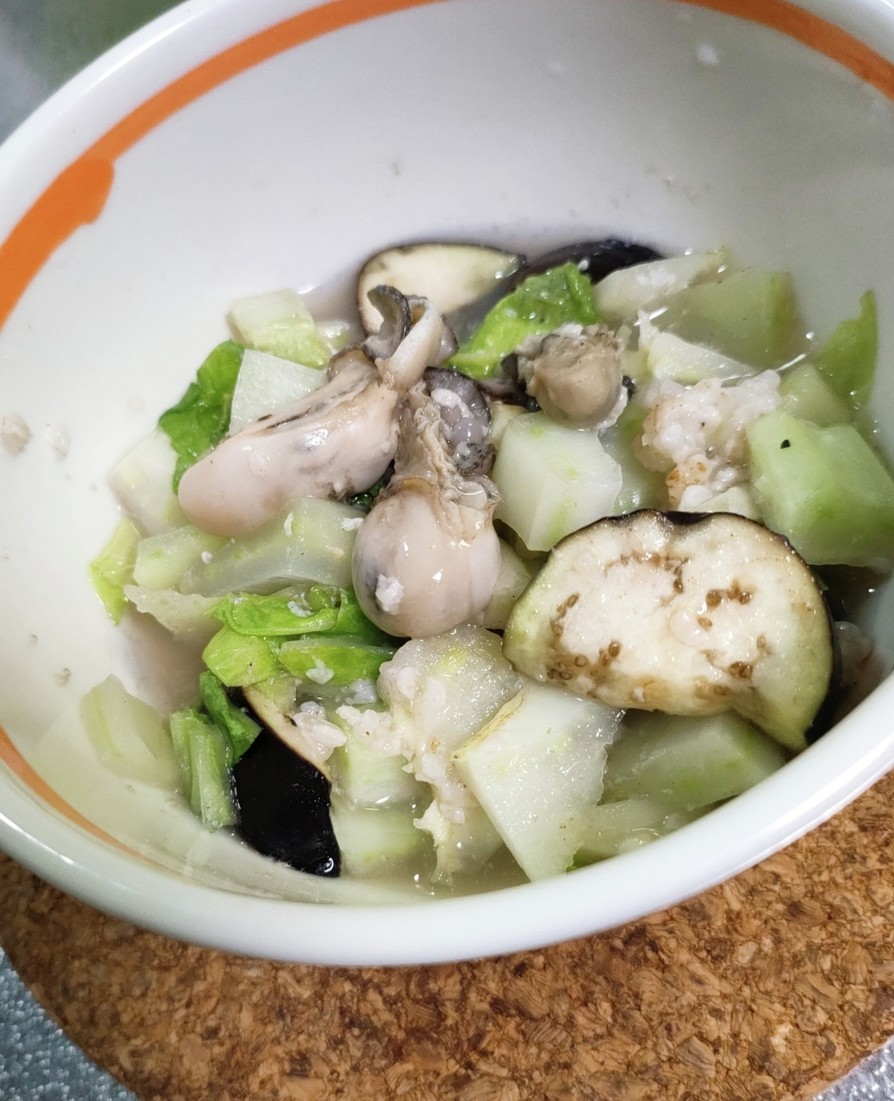牡蠣と白菜のレンチン蒸しの画像