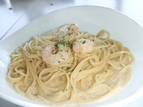甘エビだしのパスタ