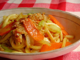 日曜お昼のカレー焼うどん