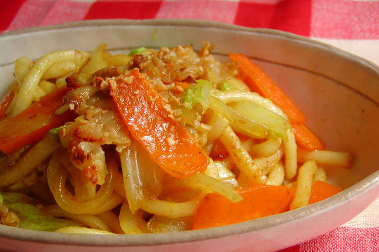 日曜お昼のカレー焼うどん レシピ 作り方 By Redblouse クックパッド 簡単おいしいみんなのレシピが364万品