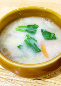 【学校給食】豆乳みそスープ