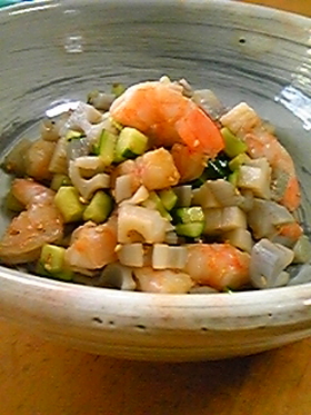 えび・きゅうり・れんこんの美味ナムル♪