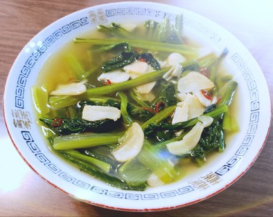 レシピ再現に挑戦　小松菜の青菜炒めの写真