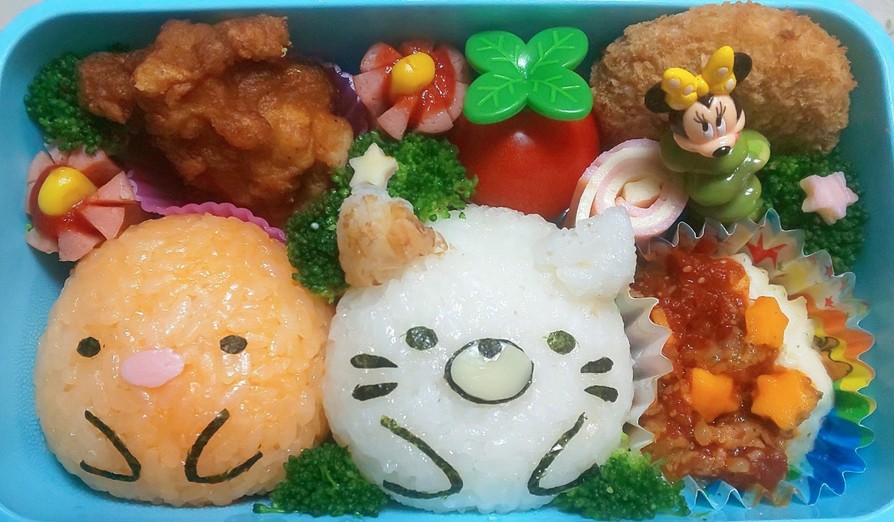 キャラ弁 すみっこぐらし トンカツ ネコの画像