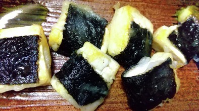 玉ねぎ入り豆腐海苔巻焼きの写真