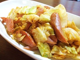 レンジで手早く♪キャベツのケチャップ炒め