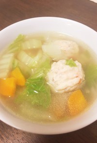 給食の「白菜と肉団子のスープ」♡10分