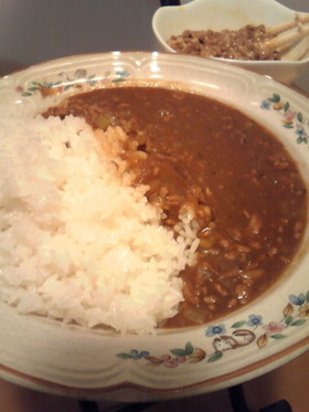 チーズキーマカレー☆with 納豆