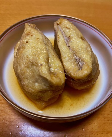油揚げ(寿司揚げ)の肉詰めの写真
