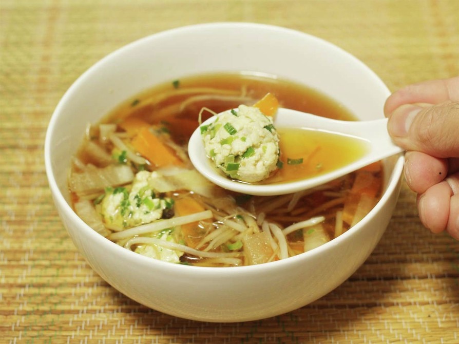 ニラ鶏団子スープの画像