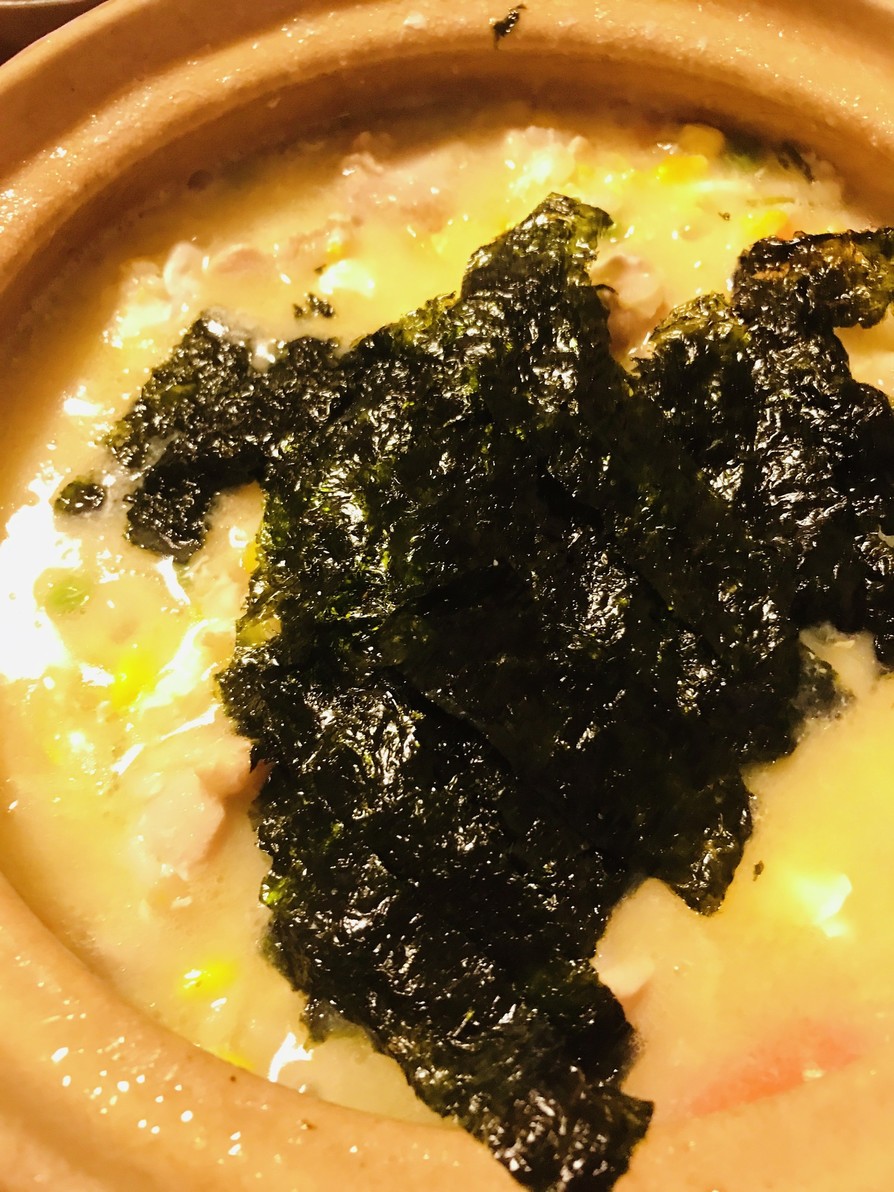 鍋の〆●野菜ミックスの鶏雑炊の画像