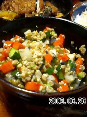 野菜のもろ味噌(金山寺味噌)漬け