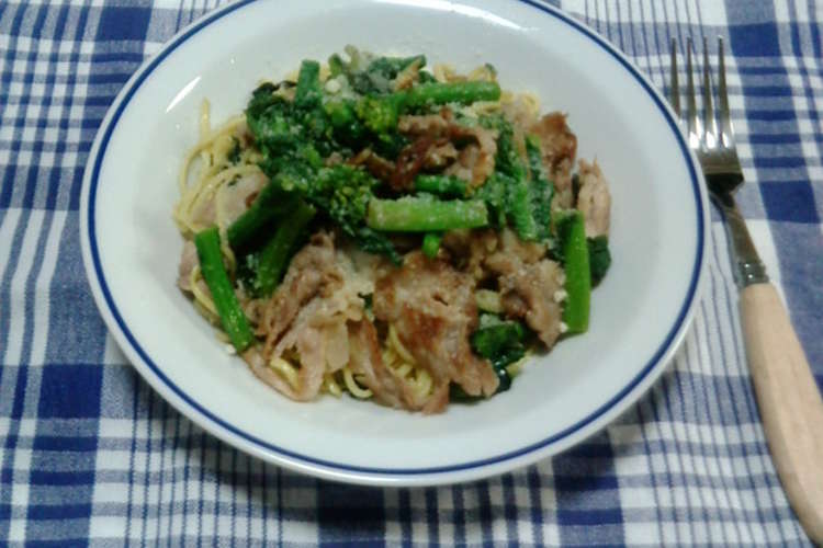 菜の花と豚肉のパスタ レシピ 作り方 By Suzutyan クックパッド