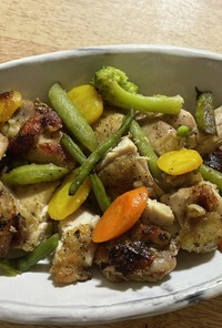 野菜と鶏のバジルハーブ焼き