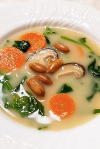 落花生のミルク味噌スープ