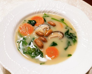 落花生のミルク味噌スープの写真