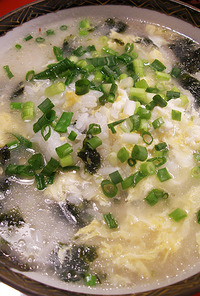 韓国海苔と卵のスープ飯