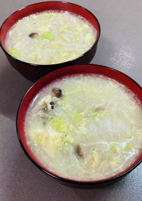 キノコと白菜の卵とじ中華スープ