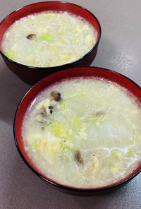 キノコと白菜の卵とじ中華スープ