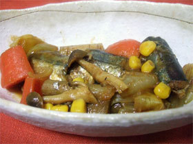 圧力鍋で秋刀魚とごぼうのカレー煮の画像