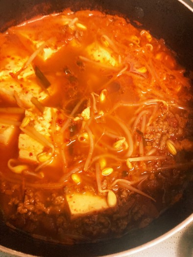 【残り物】キムチと肉そぼろのスープ★韓食の写真