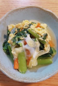 小松菜と人参の卵とじ