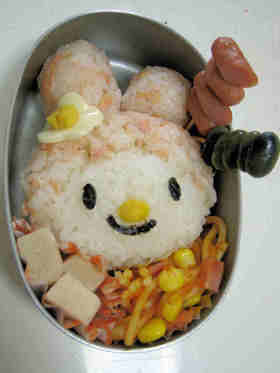 キャラ弁★マイメロディ 可愛い鮭弁当♪