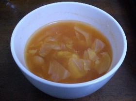 信州生まれのトマトでキャベツすーぷ♪