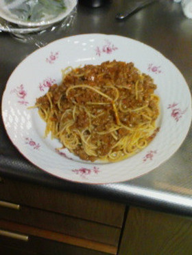 手抜き本格ミートソースパスタ