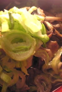 ハタハタの干物と青梗菜と舞茸の雑炊