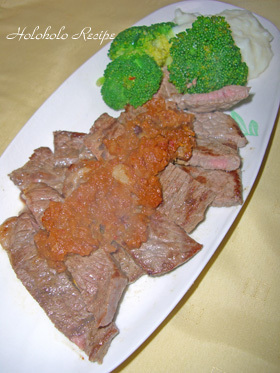 薄切り肉でステーキ風★チャイニーズソース