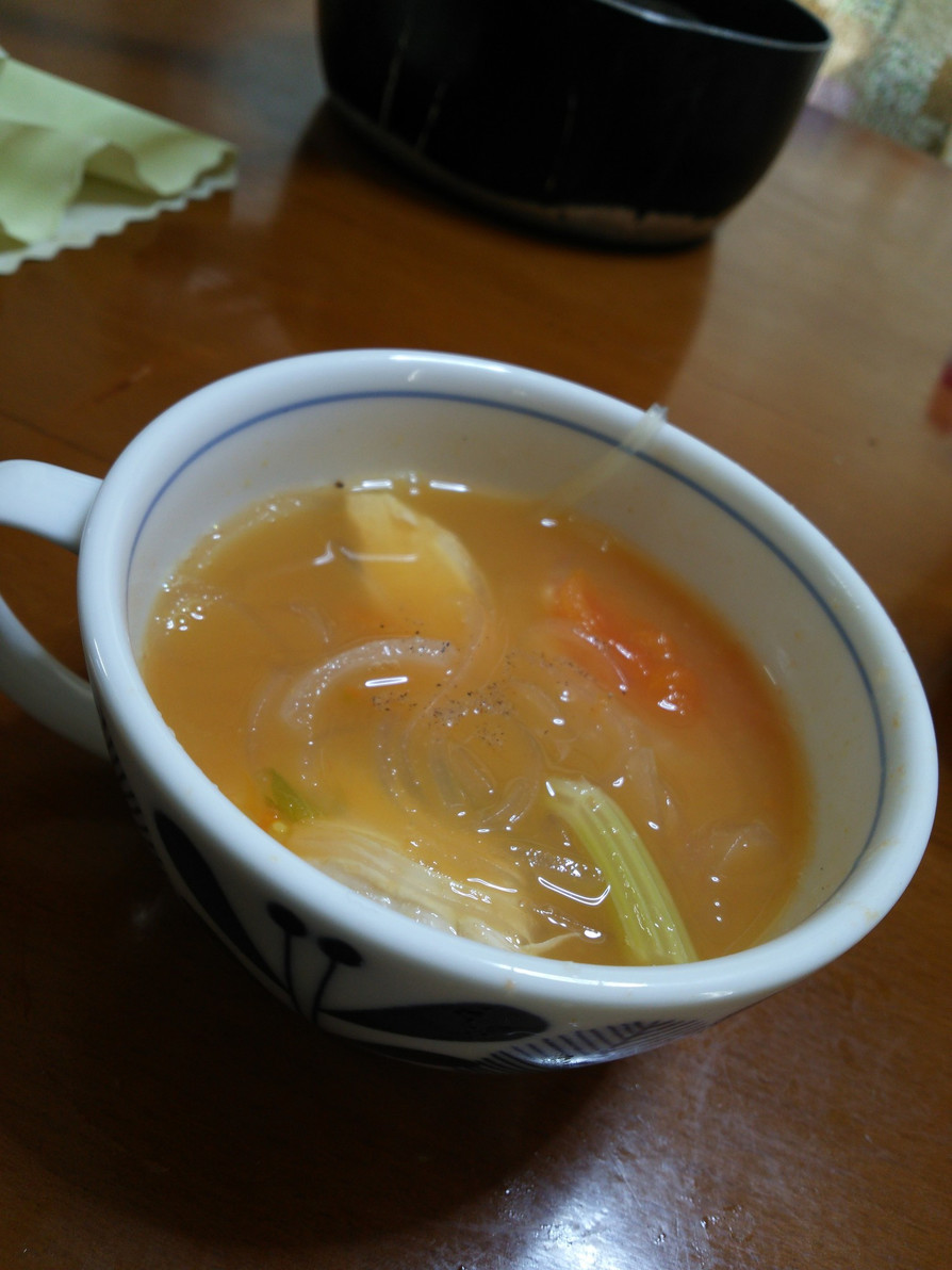 レバーペーストトマト春雨スープの画像