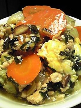 ★鶏挽肉と野菜のさっぱりあんかけ★