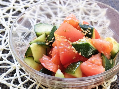 【副菜】きゅうりとトマトの中華サラダの写真