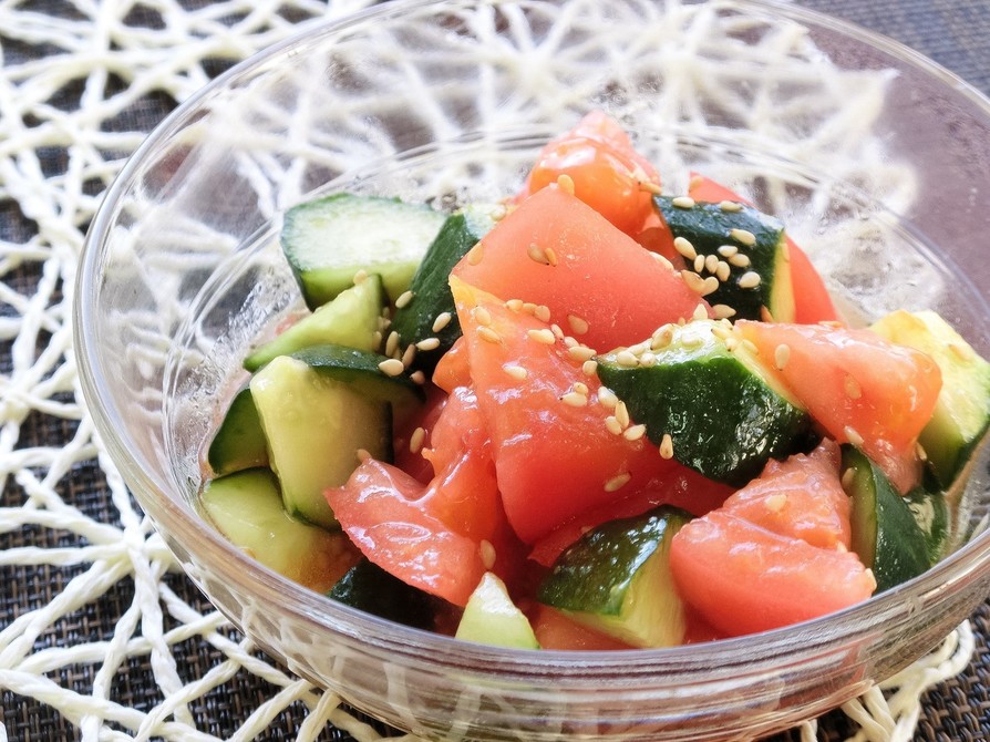 【副菜】きゅうりとトマトの中華サラダの画像