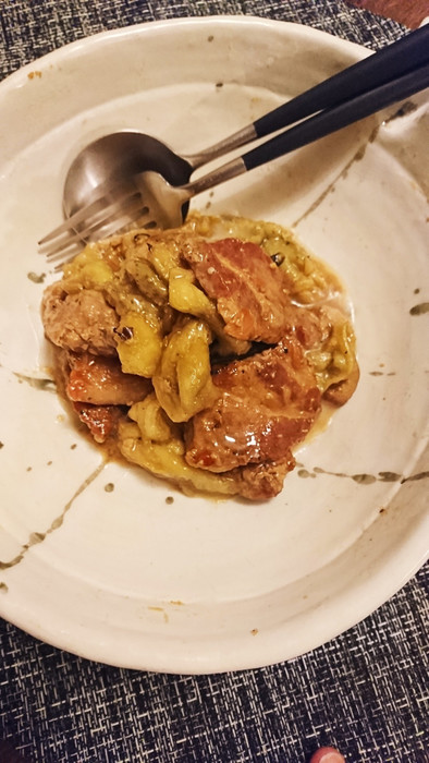 焼き茄子と豚肉の味噌炒め和えの写真