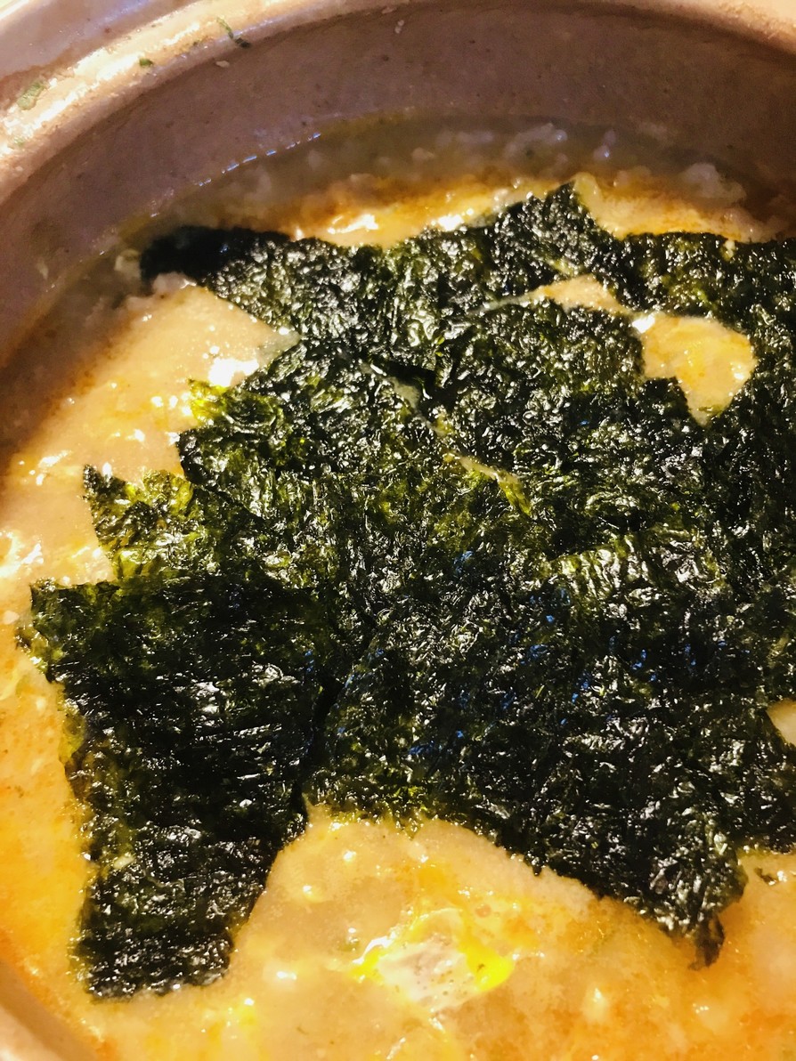 鍋の〆●韓国海苔と玉子の雑炊の画像