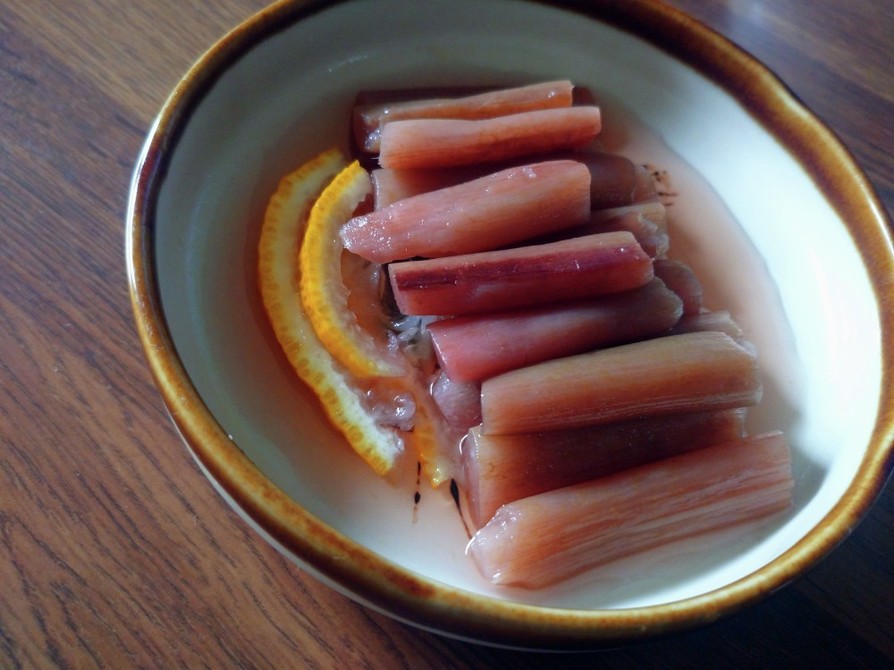 ずいきと柚子の甘酢かけの画像