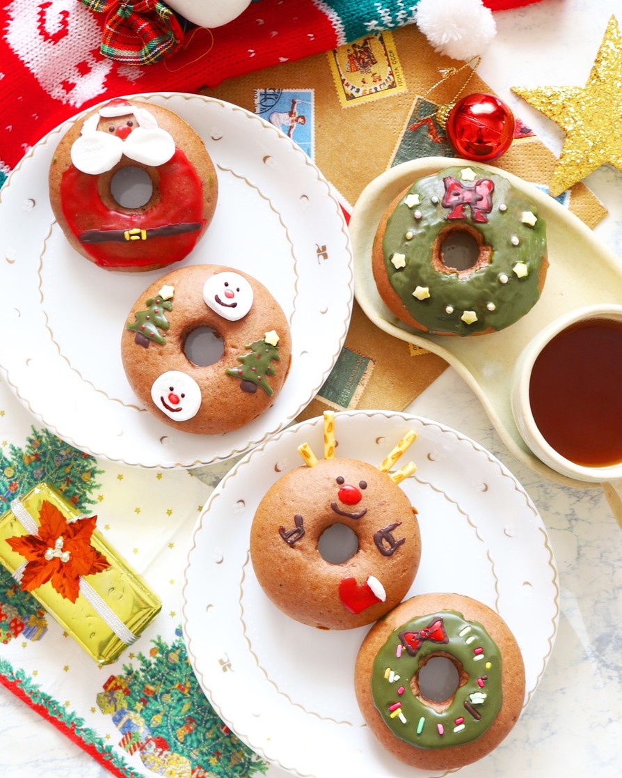 HMで簡単＆時短☆クリスマス焼きドーナツの画像