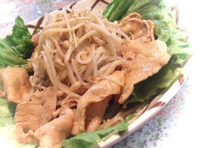 ヘルシー☆豚しゃぶ&もやしのごま酢あえ