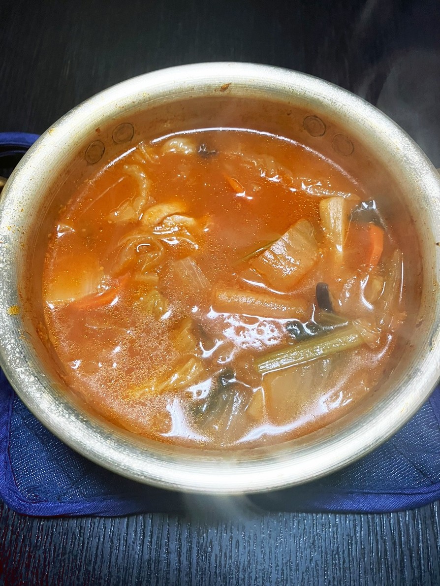 一人キムチ鍋の画像